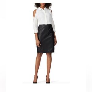 KF KaufmanFranco women’s black faux leather pencil skirt SZ 2